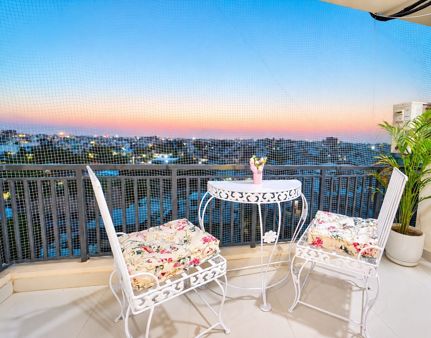 Balcony view at sunset